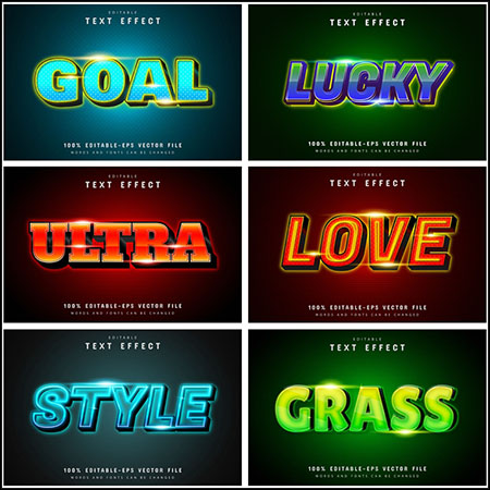 7款创意艺术字3D立体艺术字文本样式矢量模版181