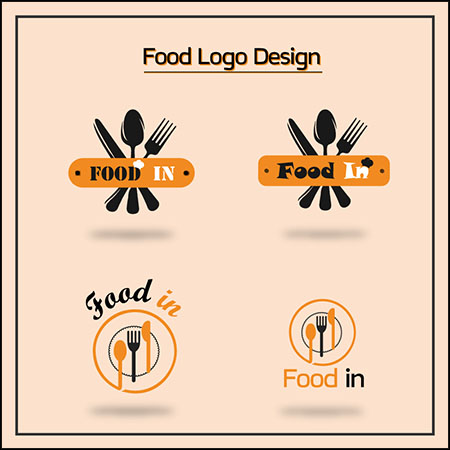 4款勺子叉子餐饮行业LOGO标志蚂蚁素材网矢量素材精选