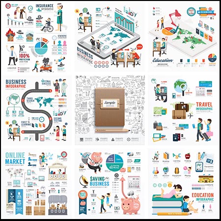 25套扁平化信息图表设计蚂蚁素材网矢量素材精选