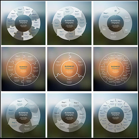 圆形信息图表矢量演示模板