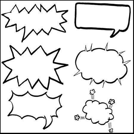 10款手绘爆炸语音气泡对话框蚂蚁素材网矢量素材精选