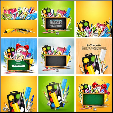 30款学校学习用品黑板蚂蚁素材网矢量插图精选