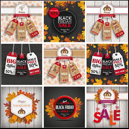 21款秋季黑色星期五商场促销打折吊牌蚂蚁素材网矢量素材精选