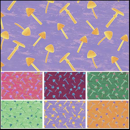 6款彩色蘑菇蚂蚁素材网矢量背景精选