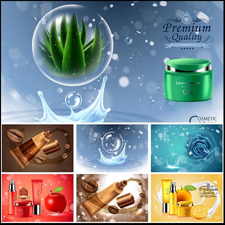 豪华瓶装化妆用品护肤霜海报背景蚂蚁素材网矢量素材精选