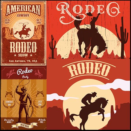 9款牛仔系列矢量海报