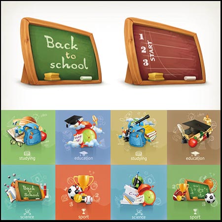 28款学校学习相关蚂蚁素材网矢量插图精选素材