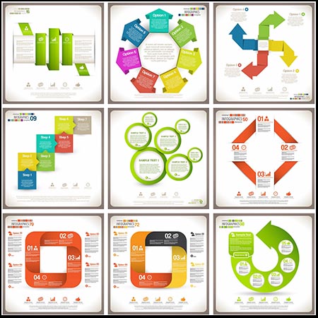 24款箭头指向矢量信息图表