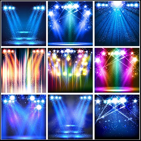21款舞台灯光聚光灯照射效果蚂蚁素材网矢量背景精选插图