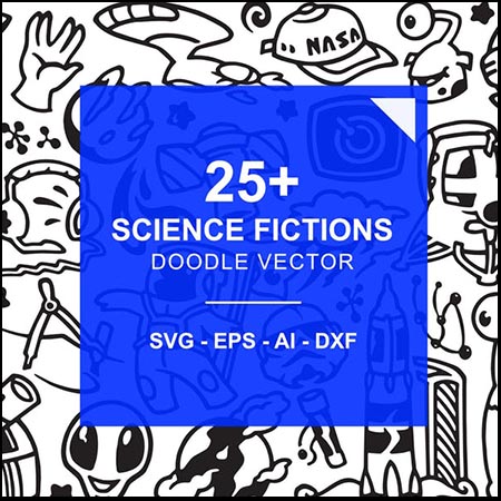 25款科幻涂鸦矢量设计插图