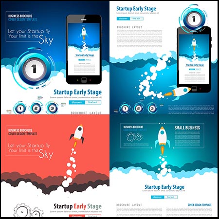 16款企业公司信息图表矢量传单