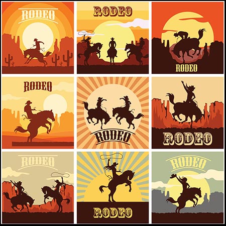 25款牛仔剪影矢量LOGO图标