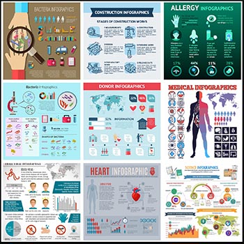 20款医疗健康卫生检查矢量信息图表