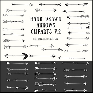 25款手绘箭头矢量剪贴画AI/EPS/SVG/DXF/PNG格式