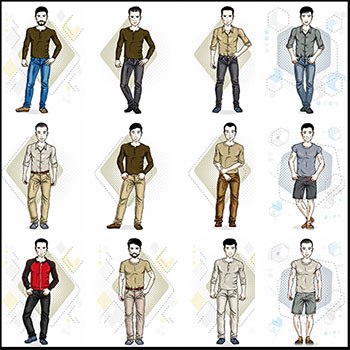 20款卡通中年男人矢量男性人物素材