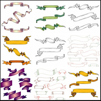 10套缎带横幅蚂蚁素材网矢量素材精选