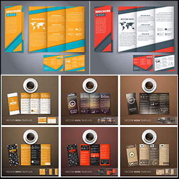 咖啡店欧式咖啡点菜单三折页企业小册子蚂蚁素材网矢量素材精选