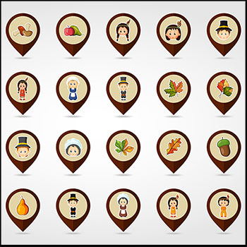 32款人物食物树叶插图定位蚂蚁素材网矢量图标精选