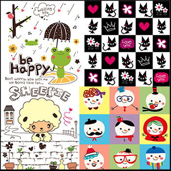 可爱卡通小动物蚂蚁素材网矢量插图精选