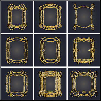 金色边框装饰框架蚂蚁素材网矢量素材精选