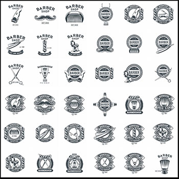 50款理发店理发用品理发器材蚂蚁素材网矢量图标精选