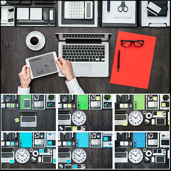 办公商业电脑等矢量样机