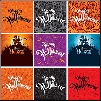 万圣节快乐万圣节幽灵蜘蛛网海报设计蚂蚁素材网矢量背景精选