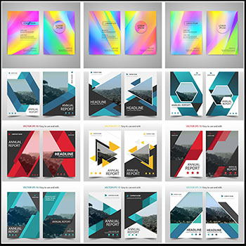 100款企业公司双页传单简介EPS模板