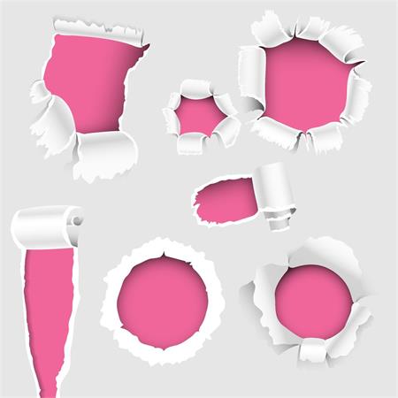 3款纸张被撕破效果蚂蚁素材网矢量模板精选