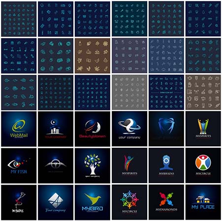 千款蚂蚁素材网矢量图标精选和公司企业LOGO标志模板