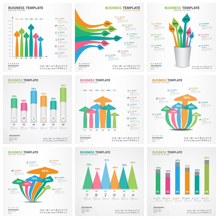 蘑菇形状柱形信息数据报表插图
