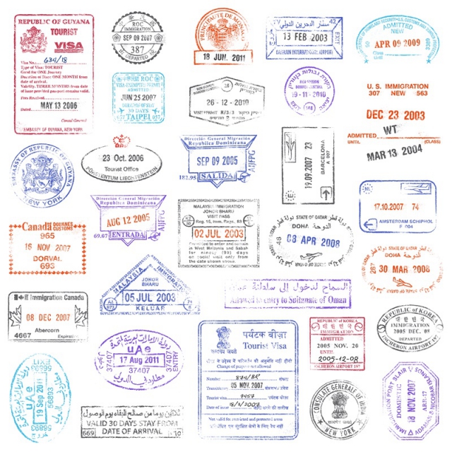 高品质垃圾风格邮票标签素材