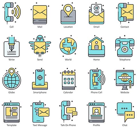 55款网站APP互动联系我们蚂蚁素材网矢量图标精选AI/EPS/PSD/PNG格式