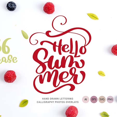 夏季夏天英文短语印染蚂蚁素材网矢量素材精选