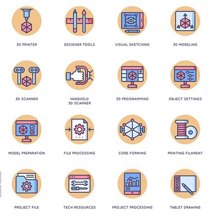 58款3D打印蚂蚁素材网矢量图标精选