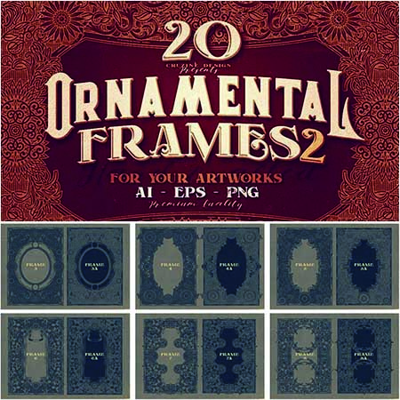 20款复古花纹装饰框架蚂蚁素材网矢量素材精选
