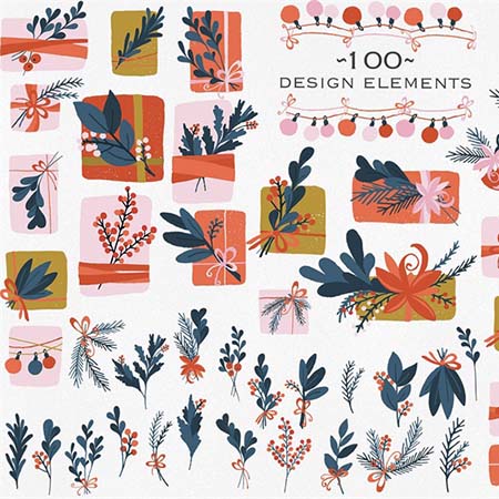礼品盒贺卡邀请函海报等叶子蚂蚁素材网矢量插图精选