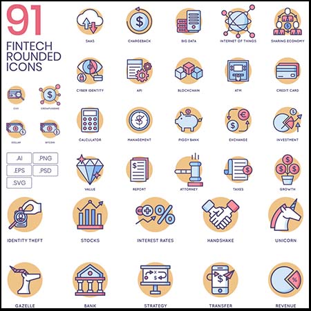 91款金融金钱元素蚂蚁素材网矢量图标精选