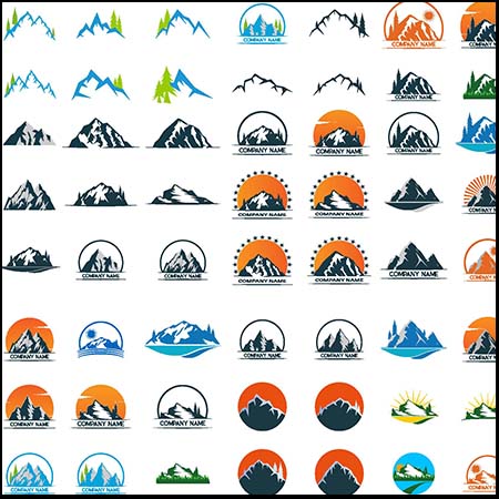 大山形状LOGO蚂蚁素材网矢量标志精选图标