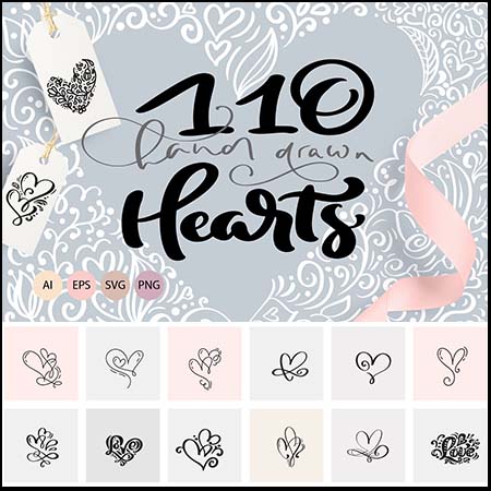 110款情人节手绘爱心蚂蚁素材网矢量素材精选
