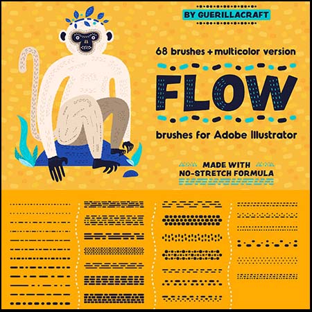 68个无拉伸画笔（总共136个画笔） 蚂蚁素材网矢量素材精选
