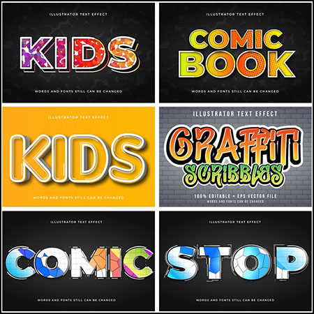 15款创意艺术字3D立体艺术字文本样式矢量模版66