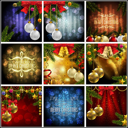 10款圣诞节装饰背景插图蚂蚁素材网矢量素材精选