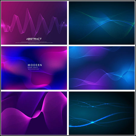 12款波浪抽象粒子流体主视觉KV展板背景EPS格式