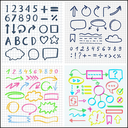 5套彩色学习元素信息图表插图蚂蚁素材网矢量素材精选