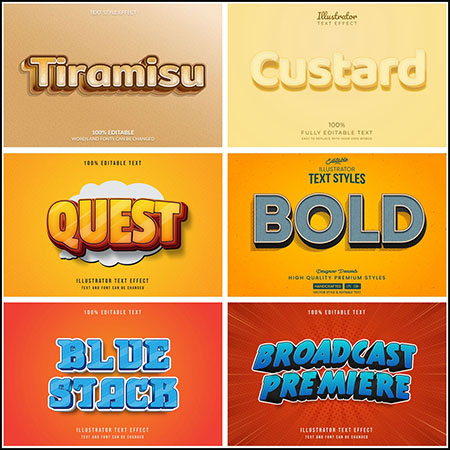 8款创意艺术字3D立体艺术字文本样式矢量模版99