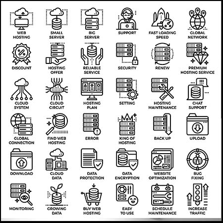 互联网服务器虚拟服务器蚂蚁素材网矢量图标精选