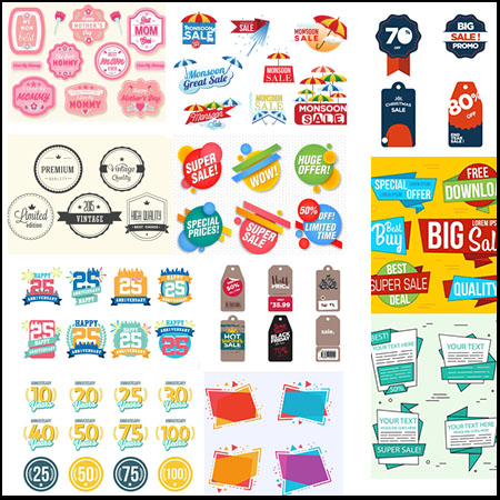 30款美丽的横幅设计模板广告设计矢量标签