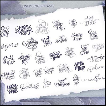 婚礼艺术字矢量书法