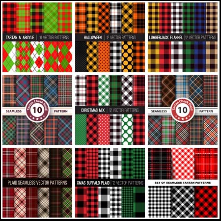 格子布匹装饰背景图案素材